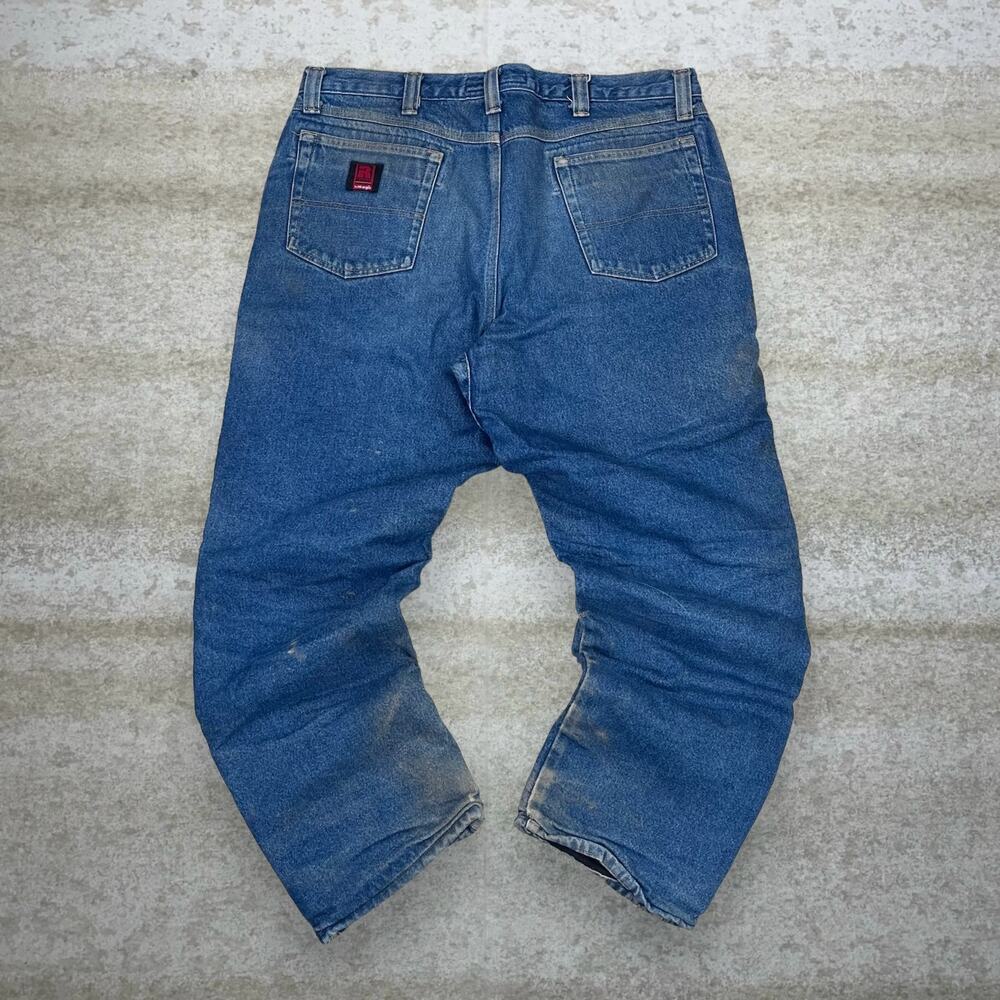 Vintage Y2K Wrangler Riggs Jeans 38x32 Relaxed Fit Medium Wash Denim